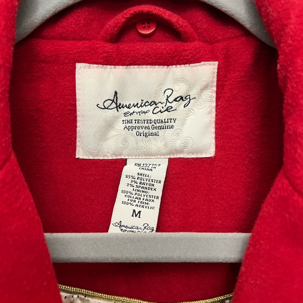 American Rag Red Pea Coat - Picture 3 of 5